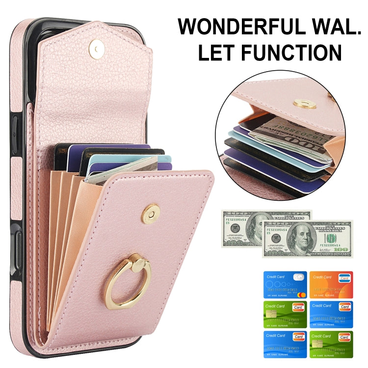For iPhone 16 Pro Ring Holder RFID Card Slot Phone Case