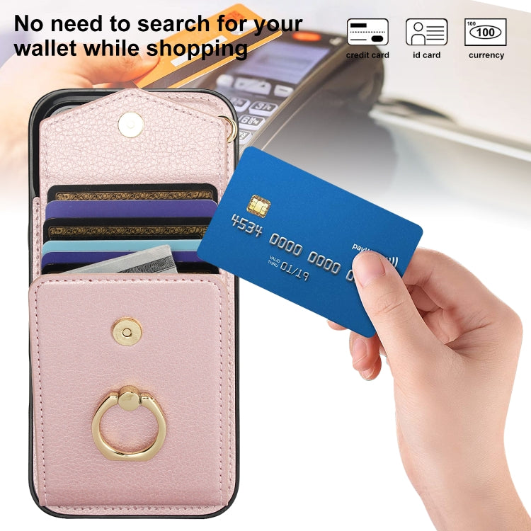 For iPhone 16 Pro Ring Holder RFID Card Slot Phone Case