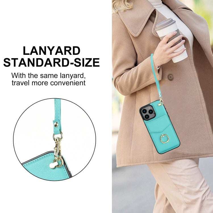 For iPhone 16 Pro Ring Holder RFID Card Slot Phone Case