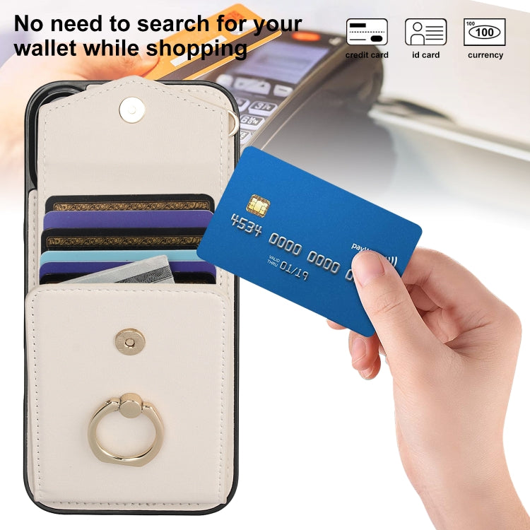 For iPhone 16 Plus Ring Holder RFID Card Slot Phone Case