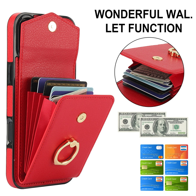 For iPhone 16 Plus Ring Holder RFID Card Slot Phone Case