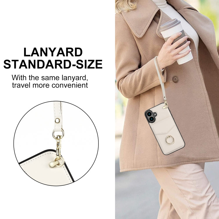 For iPhone 16 Ring Holder RFID Card Slot Phone Case