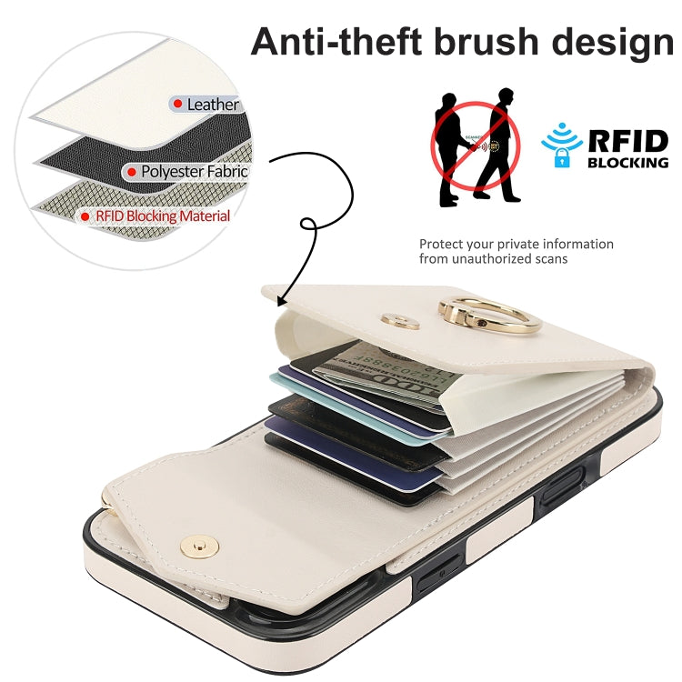 For iPhone 16 Ring Holder RFID Card Slot Phone Case