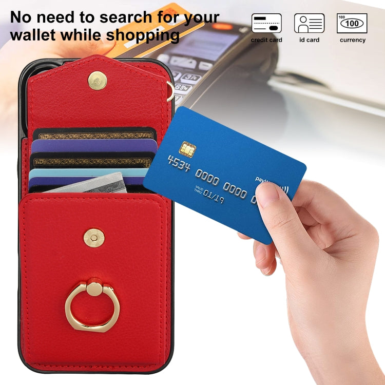 For iPhone 16 Ring Holder RFID Card Slot Phone Case