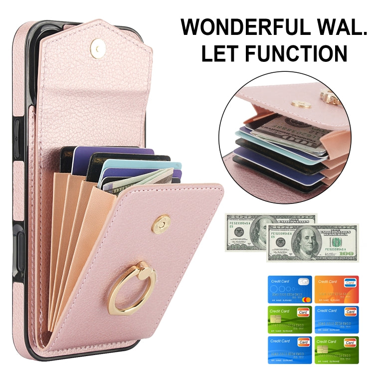 For iPhone 16 Ring Holder RFID Card Slot Phone Case