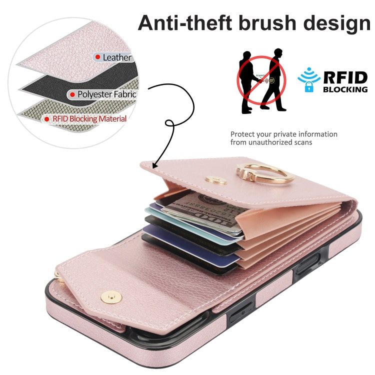 For iPhone 16 Ring Holder RFID Card Slot Phone Case
