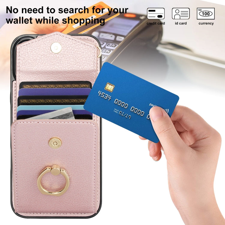 For iPhone 16 Ring Holder RFID Card Slot Phone Case