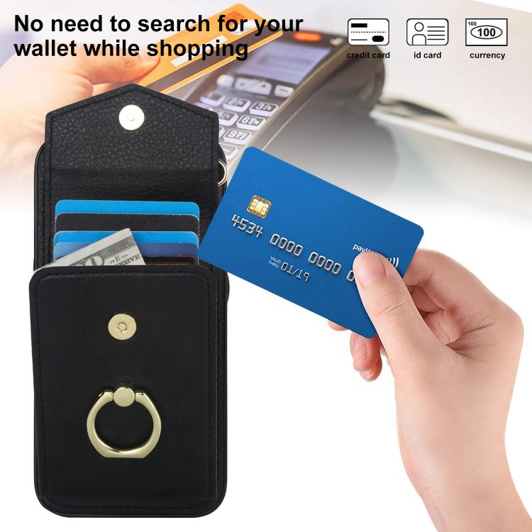 For iPhone 17e / 16e Ring Holder RFID Card Slot Phone Case