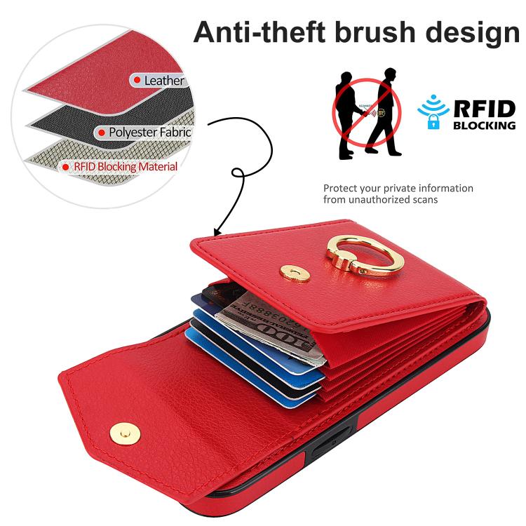 For iPhone 17e / 16e Ring Holder RFID Card Slot Phone Case