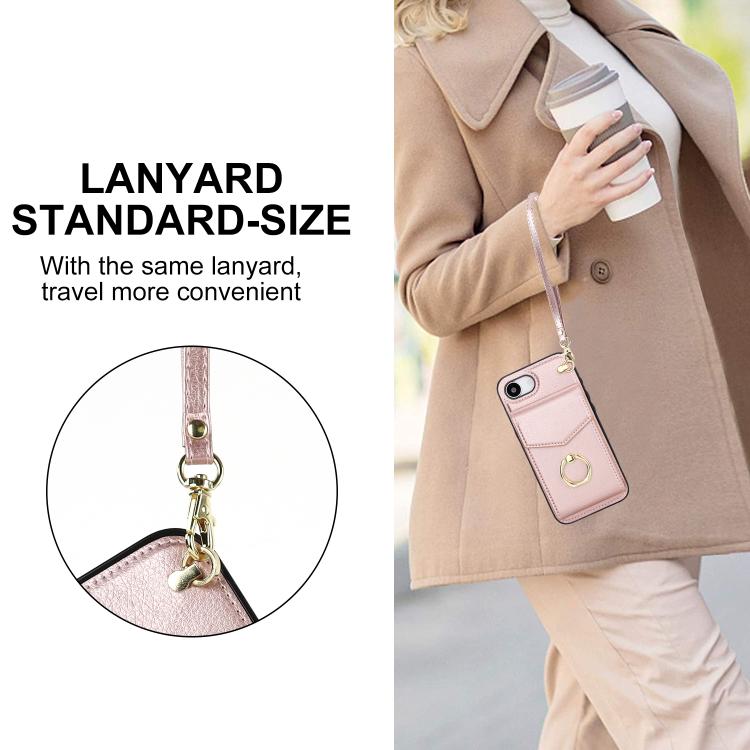 For iPhone 17e / 16e Ring Holder RFID Card Slot Phone Case