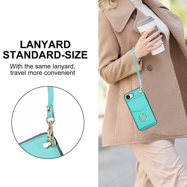 For iPhone 17e / 16e Ring Holder RFID Card Slot Phone Case