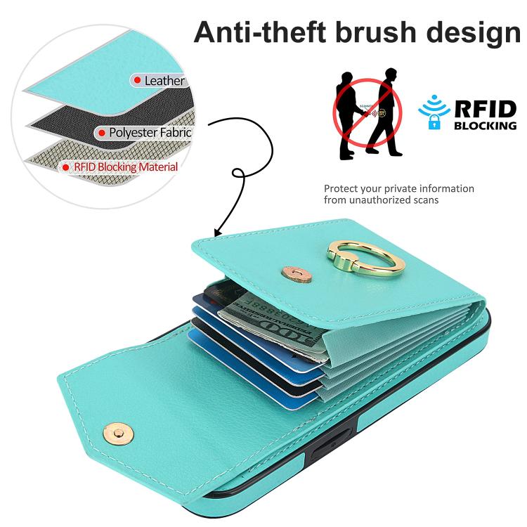 For iPhone 17e / 16e Ring Holder RFID Card Slot Phone Case