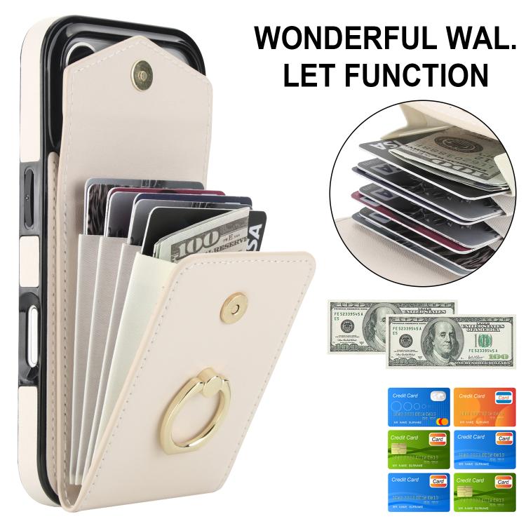 For iPhone 17 Pro Max Ring Holder RFID Card Slot Phone Case