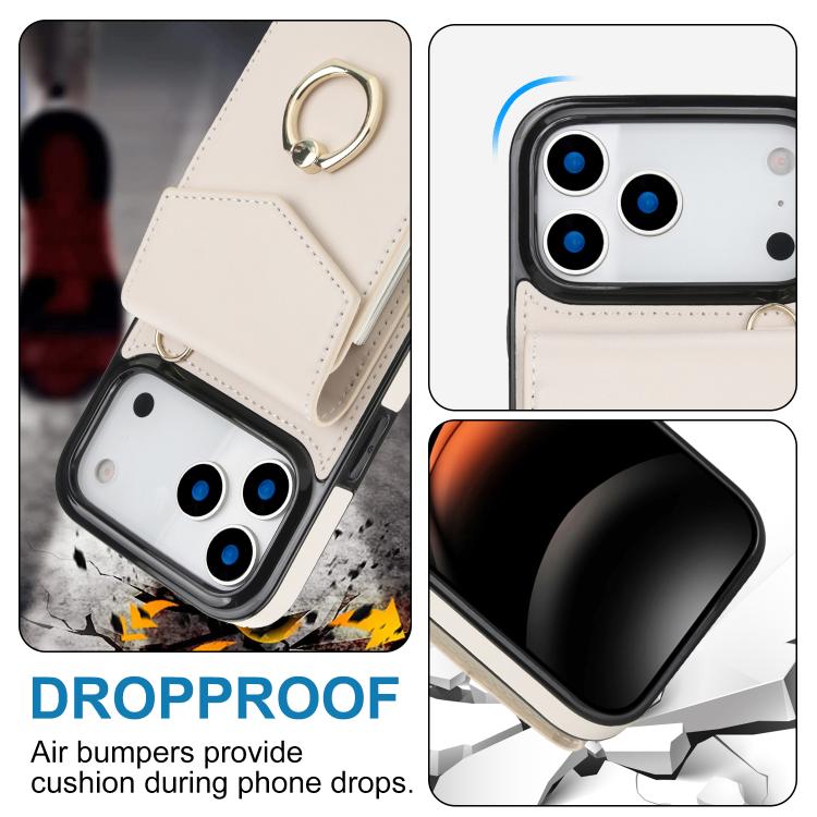 For iPhone 17 Pro Max Ring Holder RFID Card Slot Phone Case