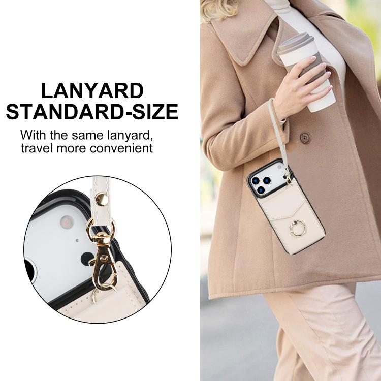 For iPhone 17 Pro Max Ring Holder RFID Card Slot Phone Case