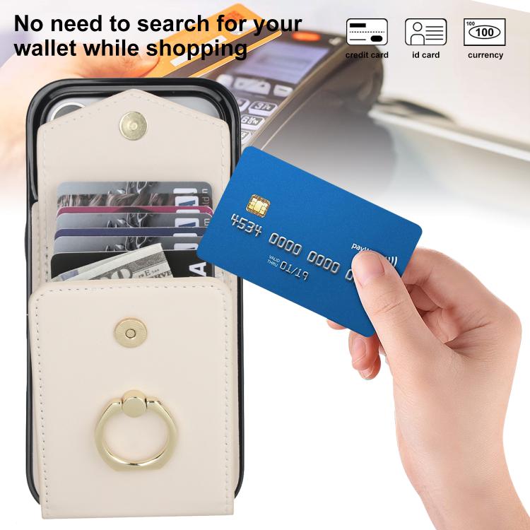 For iPhone 17 Pro Max Ring Holder RFID Card Slot Phone Case