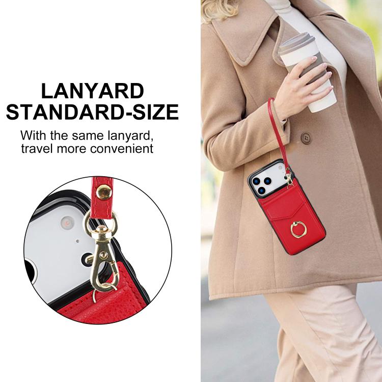 For iPhone 17 Pro Max Ring Holder RFID Card Slot Phone Case