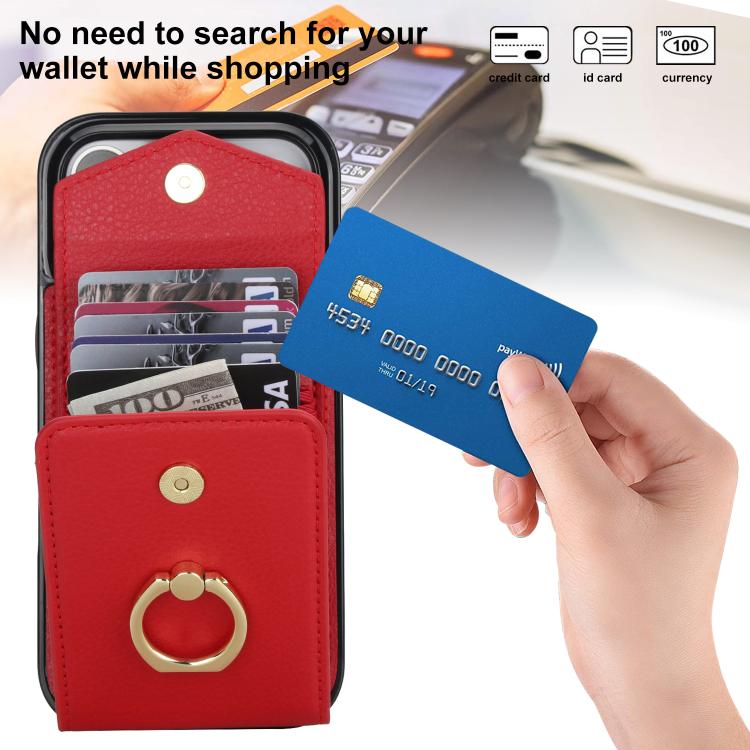 For iPhone 17 Pro Max Ring Holder RFID Card Slot Phone Case