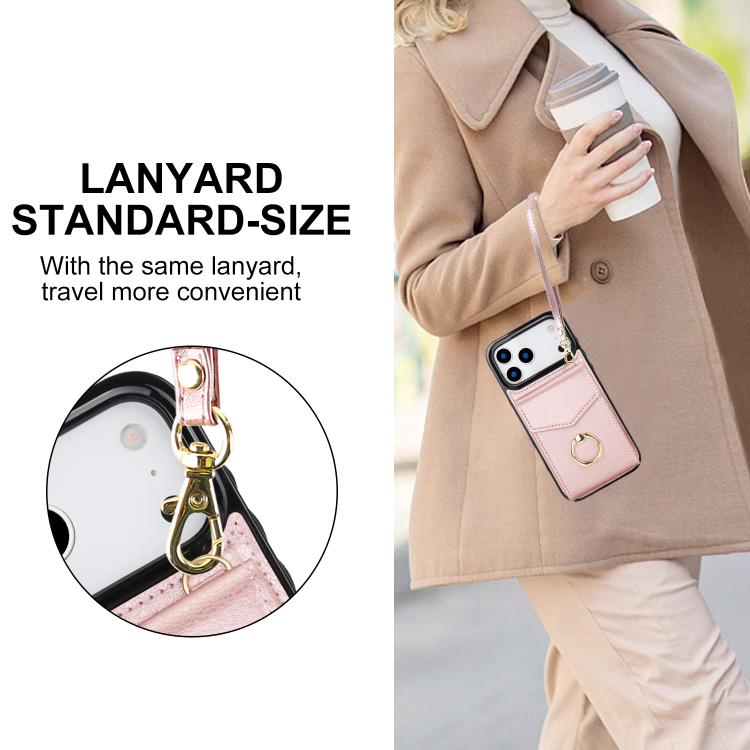 For iPhone 17 Pro Max Ring Holder RFID Card Slot Phone Case
