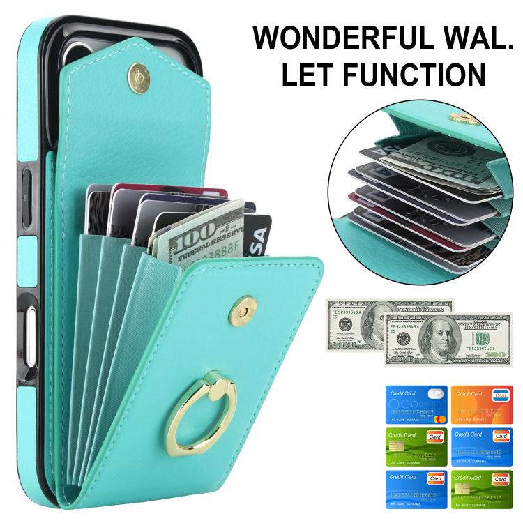 For iPhone 17 Pro Max Ring Holder RFID Card Slot Phone Case