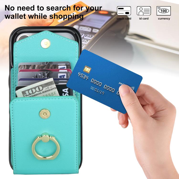 For iPhone 17 Pro Ring Holder RFID Card Slot Phone Case