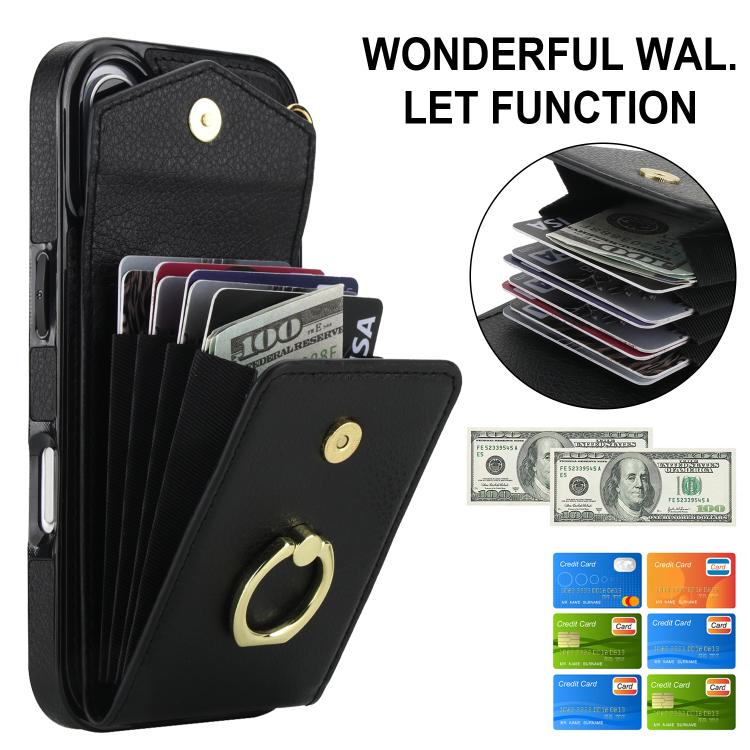 For iPhone 17 Ring Holder RFID Card Slot Phone Case
