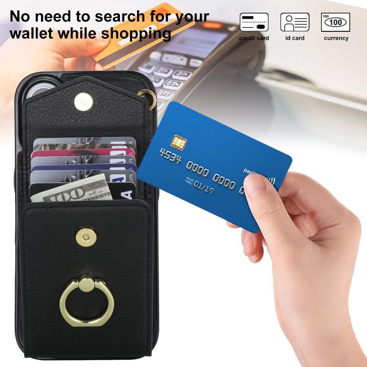 For iPhone 17 Ring Holder RFID Card Slot Phone Case