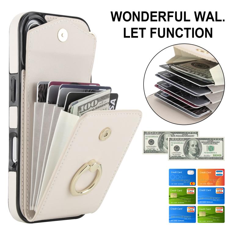 For iPhone 17 Ring Holder RFID Card Slot Phone Case