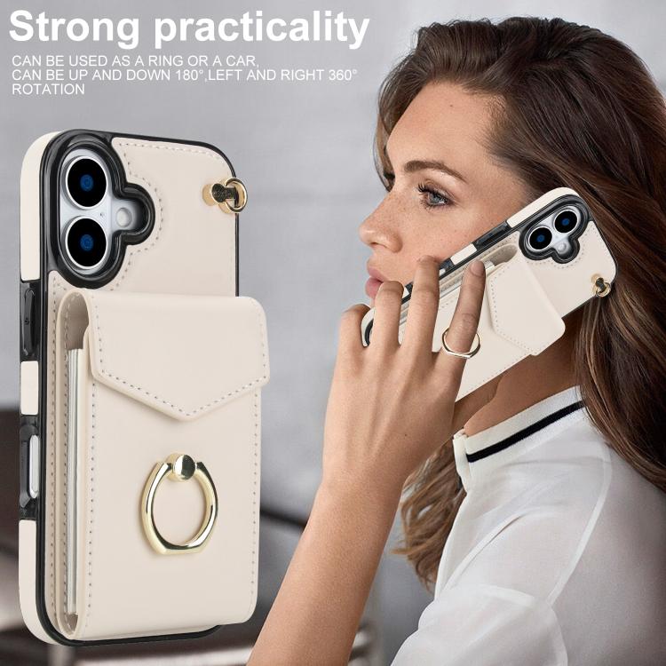 For iPhone 17 Ring Holder RFID Card Slot Phone Case