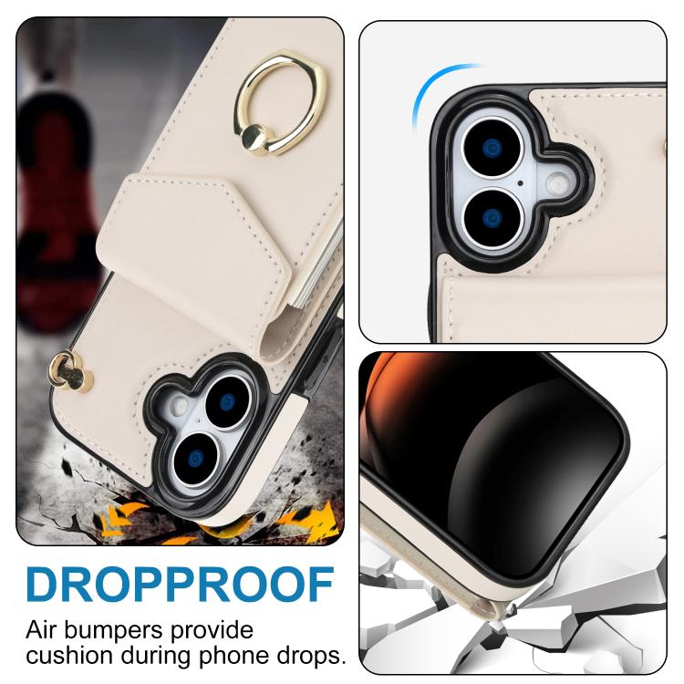 For iPhone 17 Ring Holder RFID Card Slot Phone Case