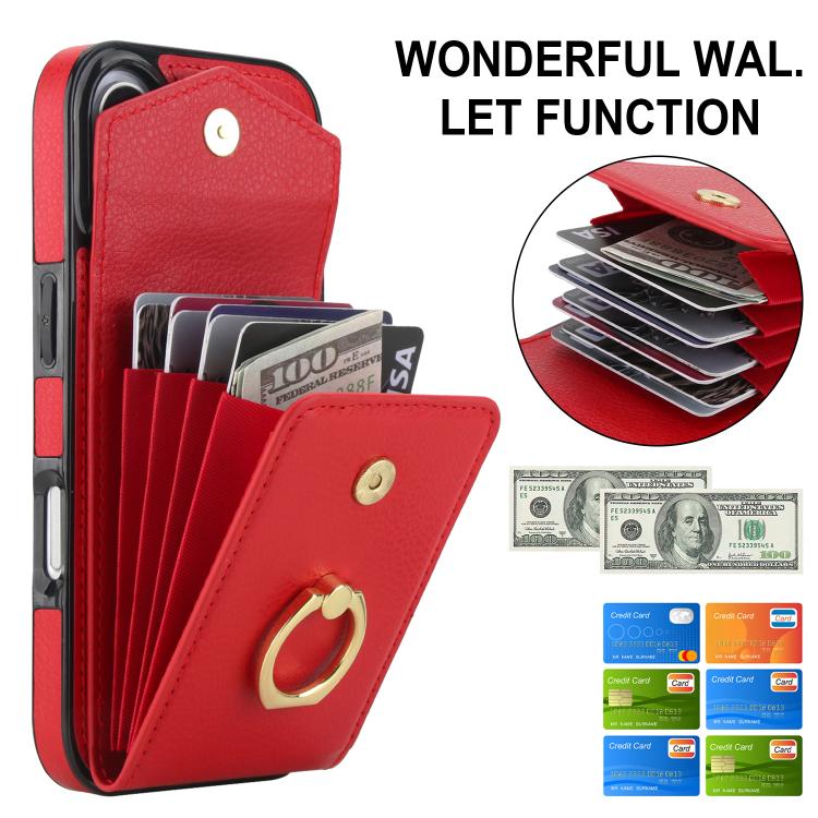 For iPhone 17 Ring Holder RFID Card Slot Phone Case
