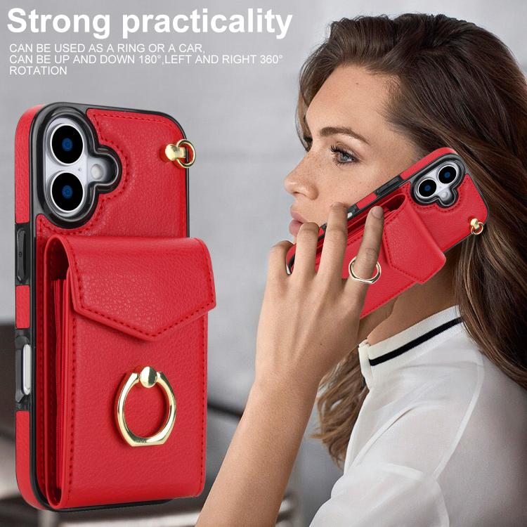 For iPhone 17 Ring Holder RFID Card Slot Phone Case