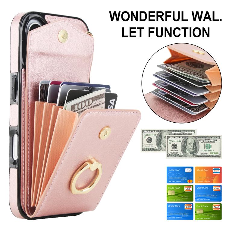 For iPhone 17 Ring Holder RFID Card Slot Phone Case