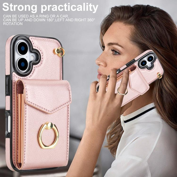 For iPhone 17 Ring Holder RFID Card Slot Phone Case