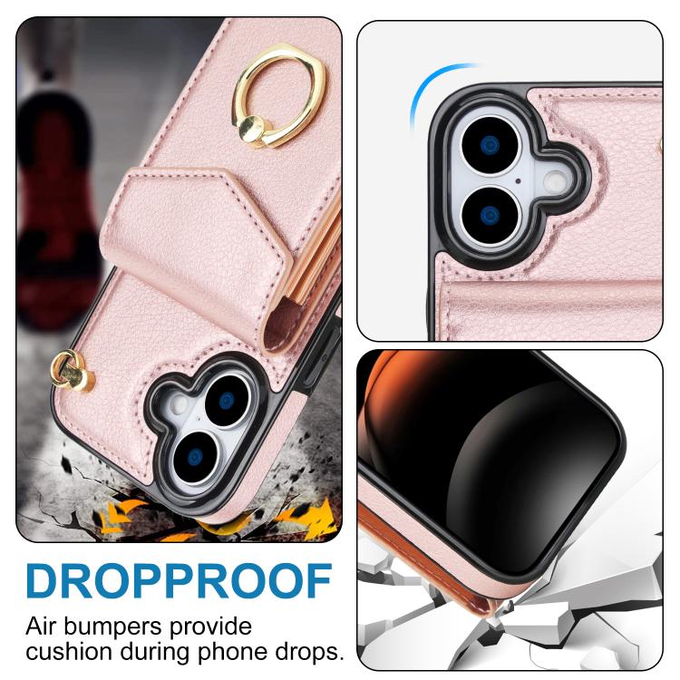 For iPhone 17 Ring Holder RFID Card Slot Phone Case