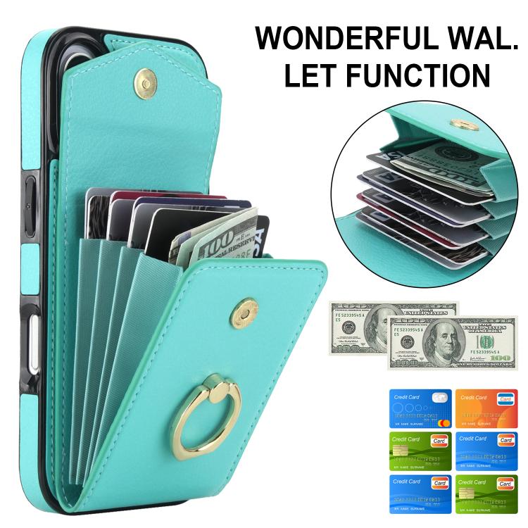 For iPhone 17 Ring Holder RFID Card Slot Phone Case