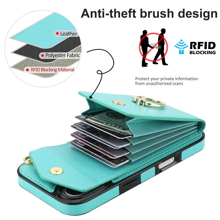 For iPhone 17 Ring Holder RFID Card Slot Phone Case