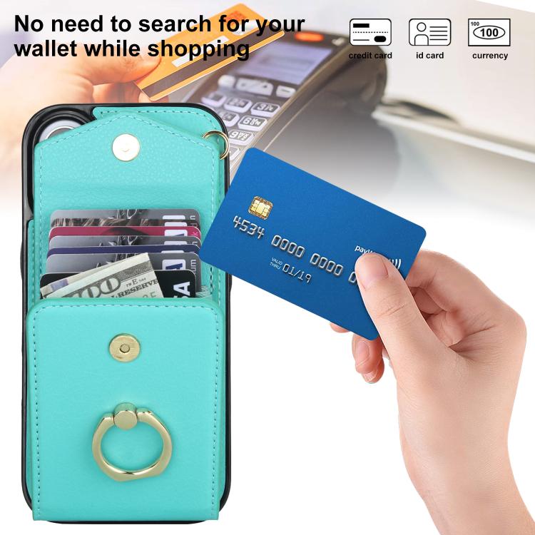 For iPhone 17 Ring Holder RFID Card Slot Phone Case