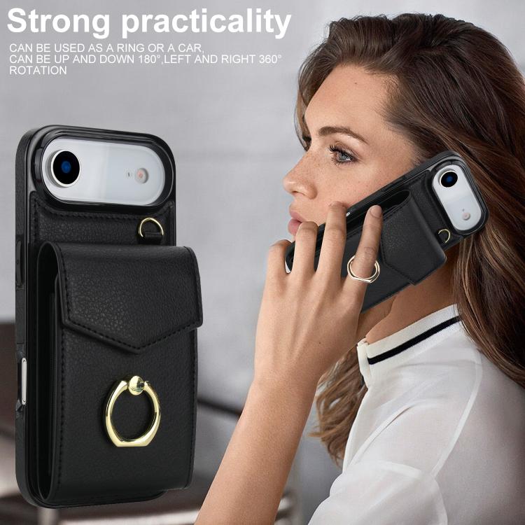 For iPhone Air Ring Holder RFID Card Slot Phone Case