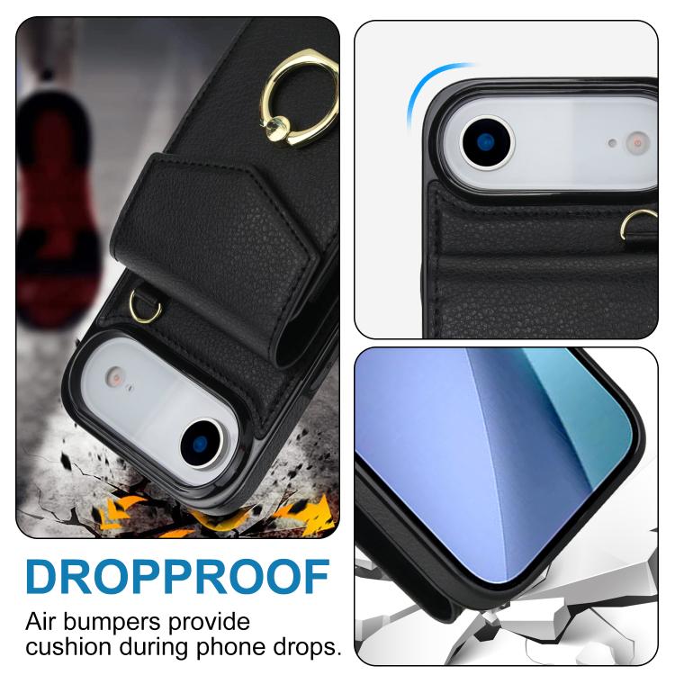 For iPhone Air Ring Holder RFID Card Slot Phone Case