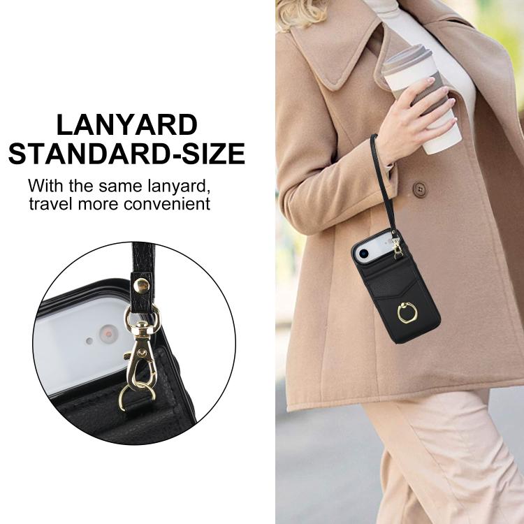 For iPhone Air Ring Holder RFID Card Slot Phone Case