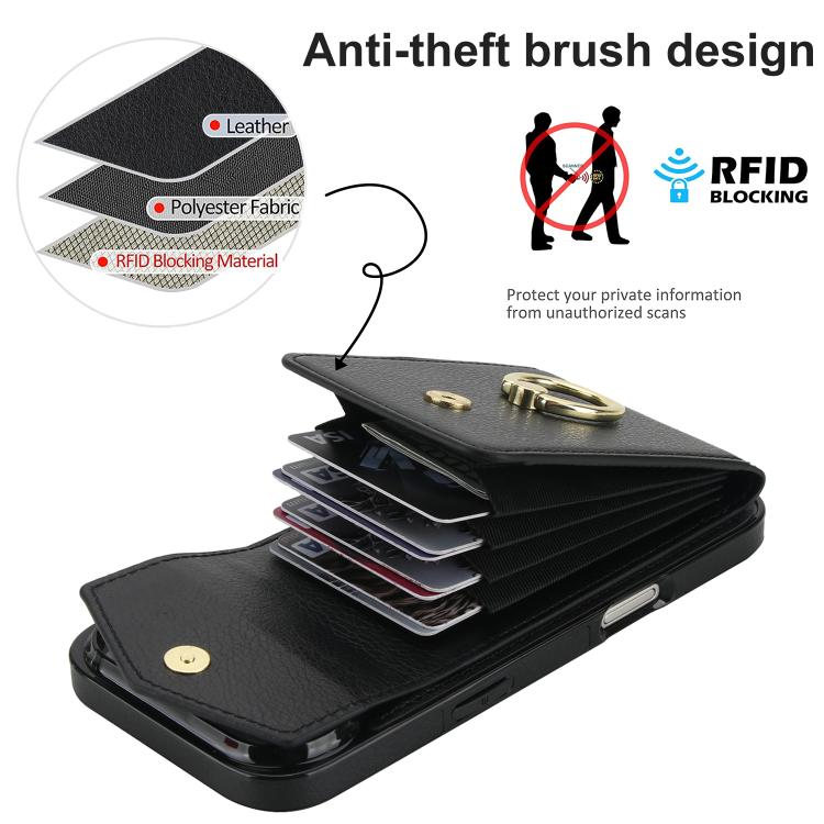 For iPhone Air Ring Holder RFID Card Slot Phone Case