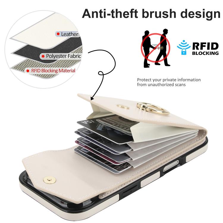 For iPhone Air Ring Holder RFID Card Slot Phone Case