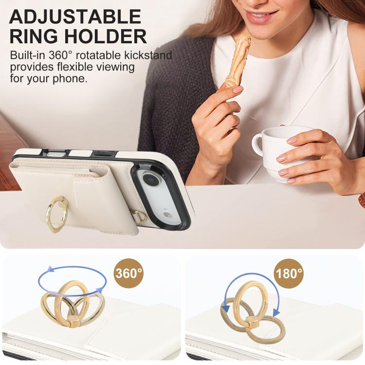 For iPhone Air Ring Holder RFID Card Slot Phone Case