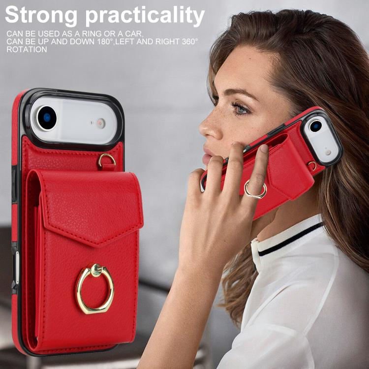 For iPhone Air Ring Holder RFID Card Slot Phone Case