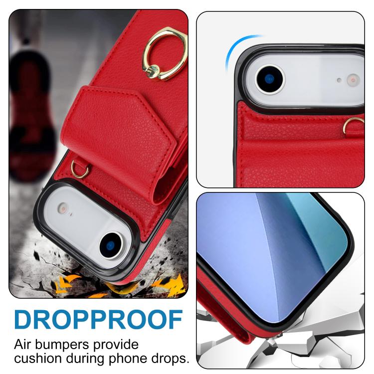 For iPhone Air Ring Holder RFID Card Slot Phone Case
