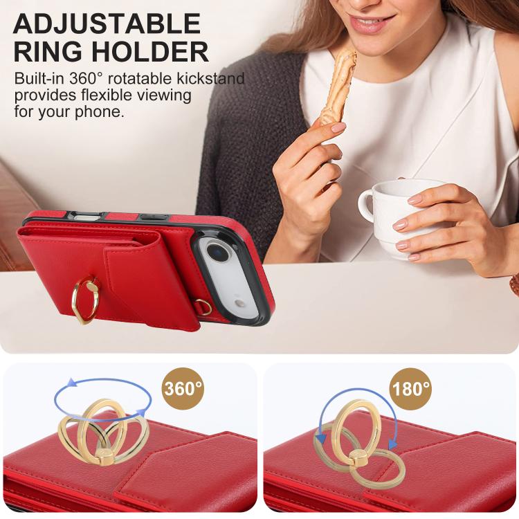 For iPhone Air Ring Holder RFID Card Slot Phone Case