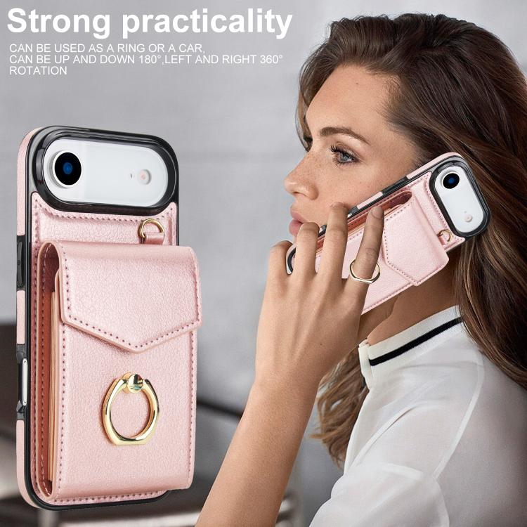 For iPhone Air Ring Holder RFID Card Slot Phone Case