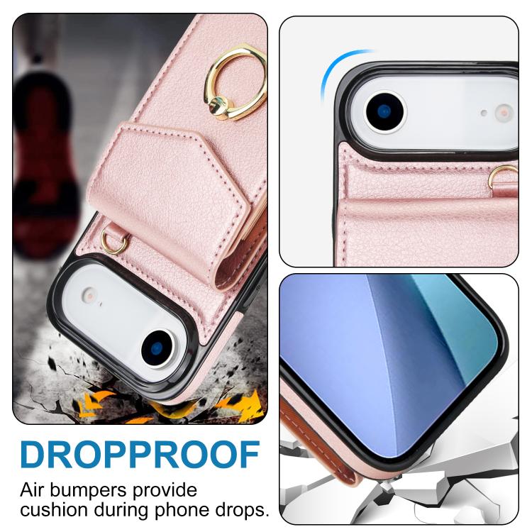 For iPhone Air Ring Holder RFID Card Slot Phone Case