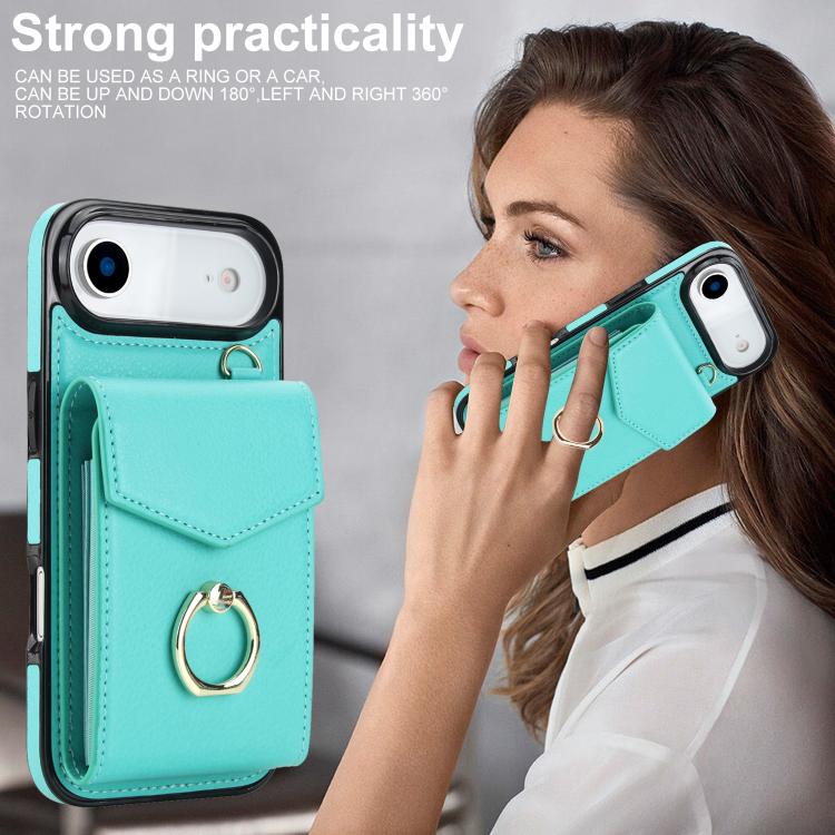 For iPhone Air Ring Holder RFID Card Slot Phone Case